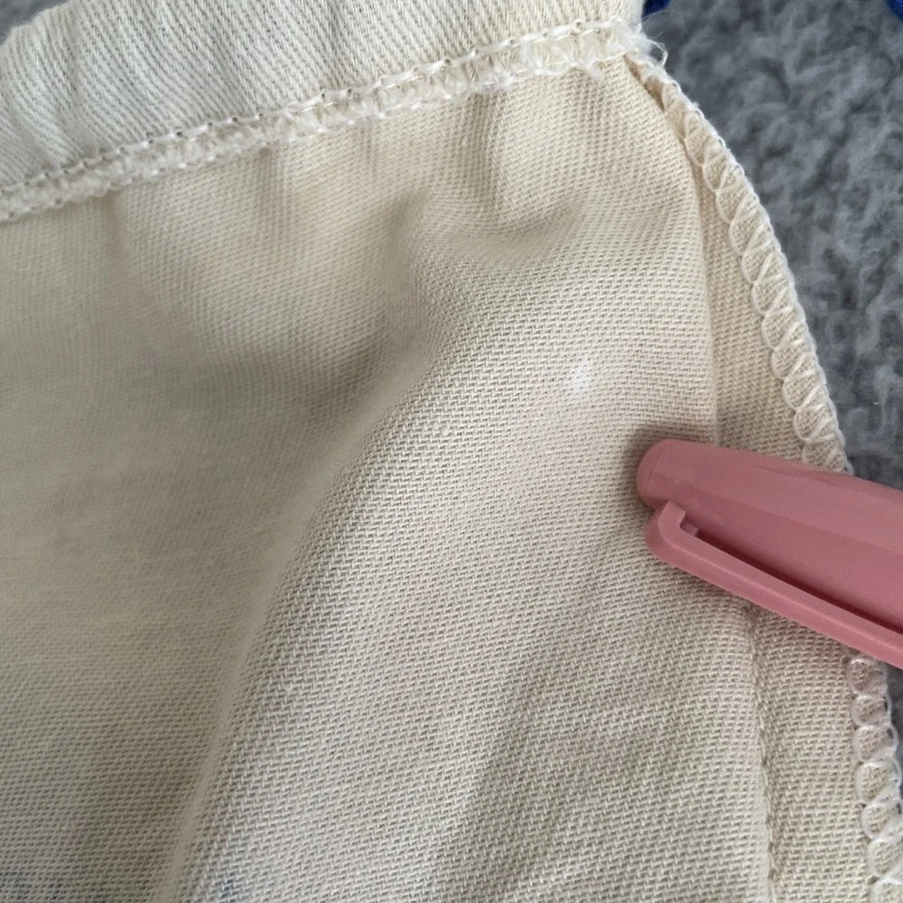 Louis Vuitton Dust Bag Cream Cotton Blue Drawstring Logo H7''x W8'' *Read Stains